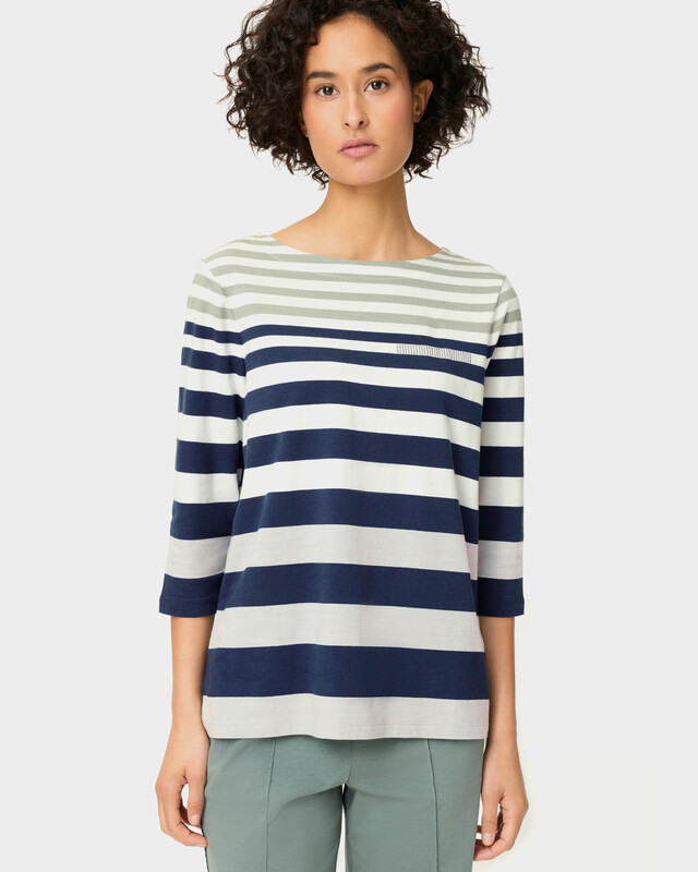 Лонгслив из эластичного хлопка с декором стразами