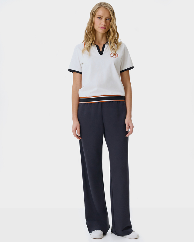 Трикотажные брюки с эластичным поясом и контрастными лампасами