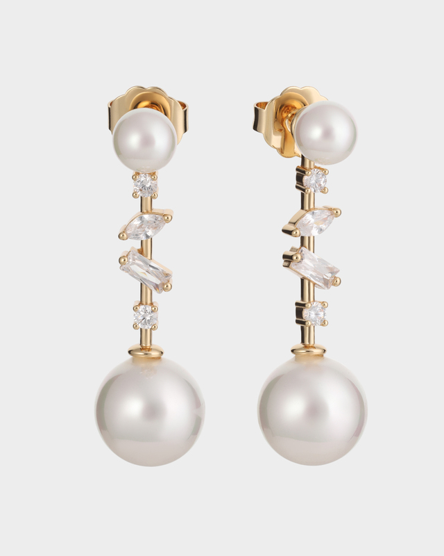 Серьги с жемчугом Майорка и стразами