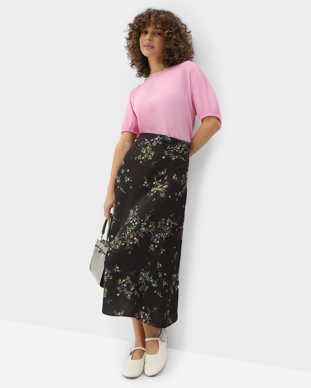 Юбка из струящейся вискозы с цветочным принтом