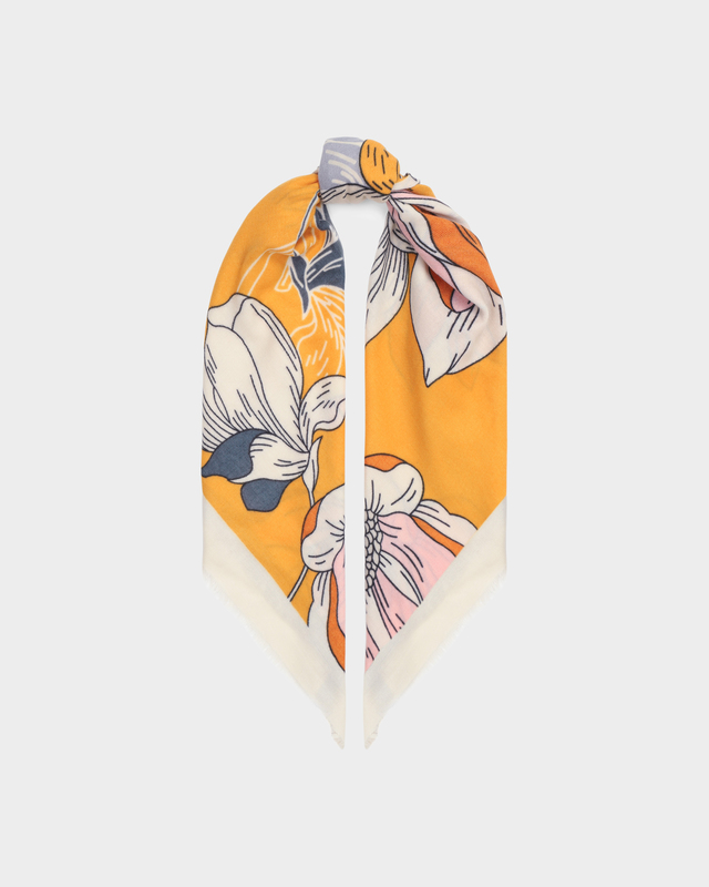 Платок с шерстью и вискозой в составе