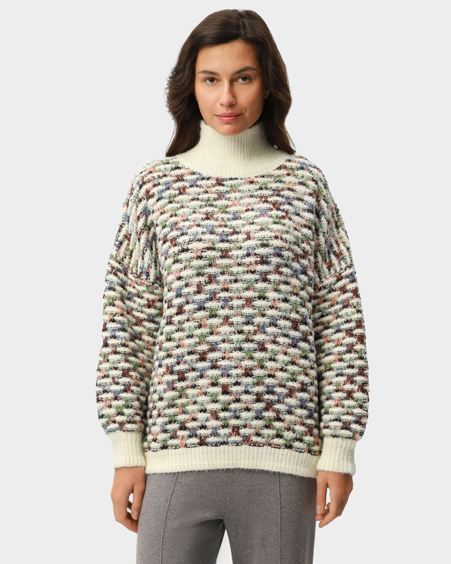 Свитер из разноцветной пряжи с мерцающим люрексом