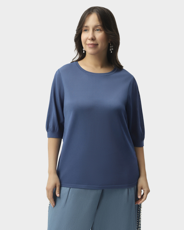 Пуловер прямого кроя с вискозой в составе