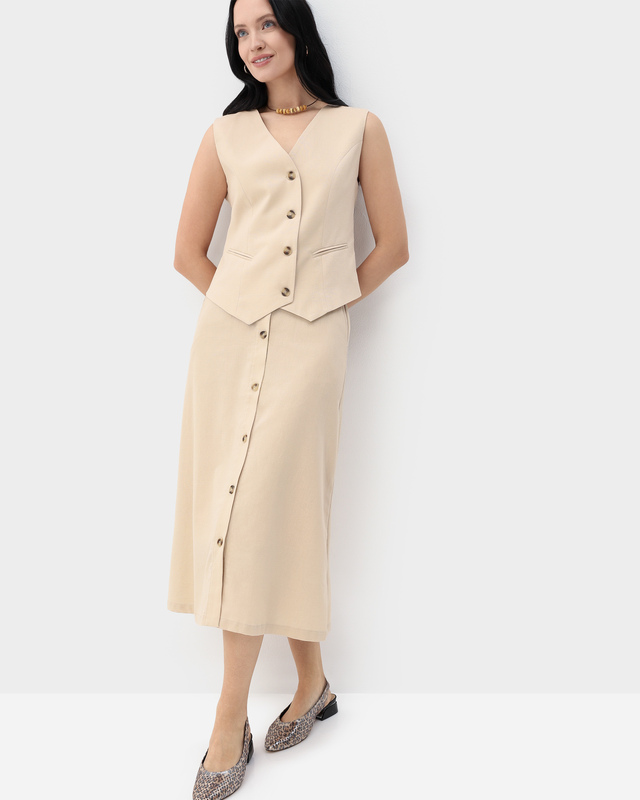 Юбка макси А-силуэта с застежкой на пуговицы