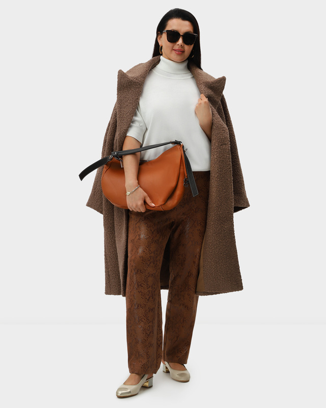 Брюки прямого кроя из экозамши