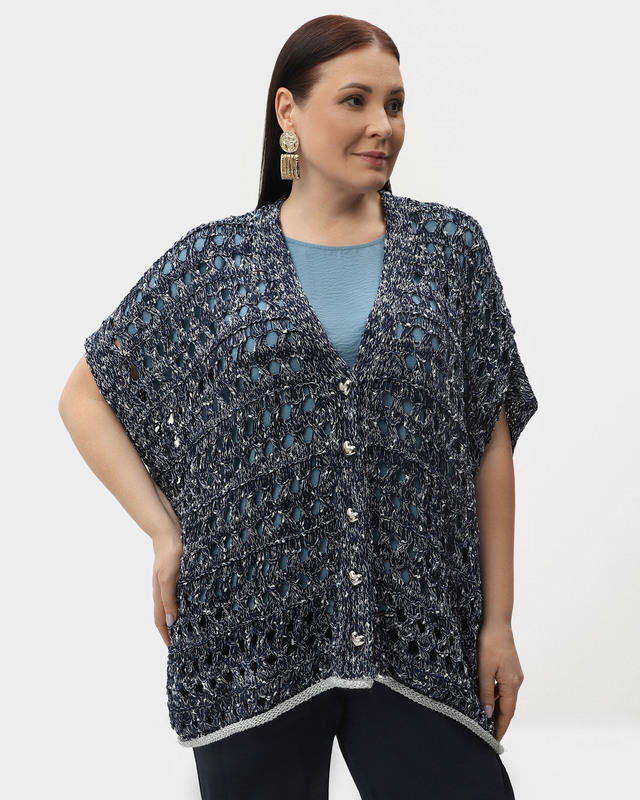 Ажурный кардиган свободного кроя