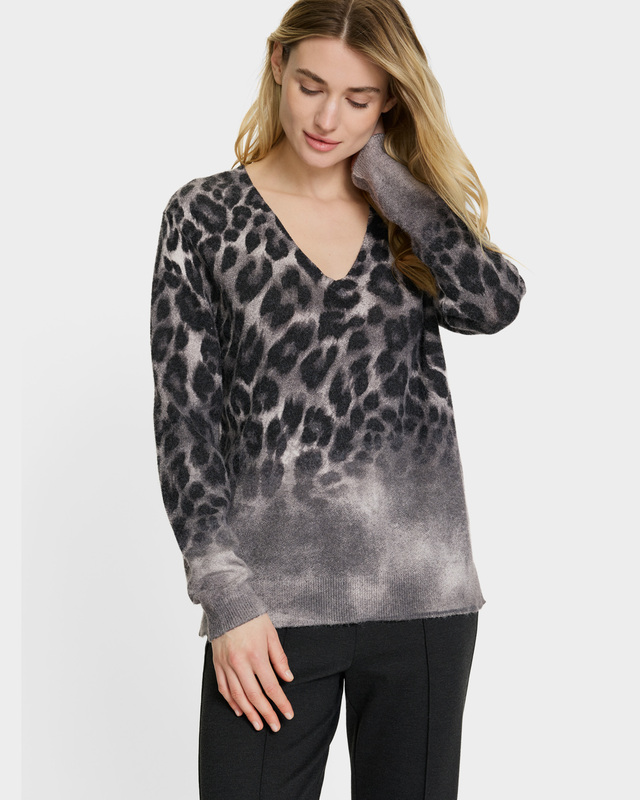 Пуловер прямого кроя Henny с леопардовым принтом