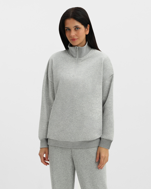 Свитшот свободного кроя с отложным воротником