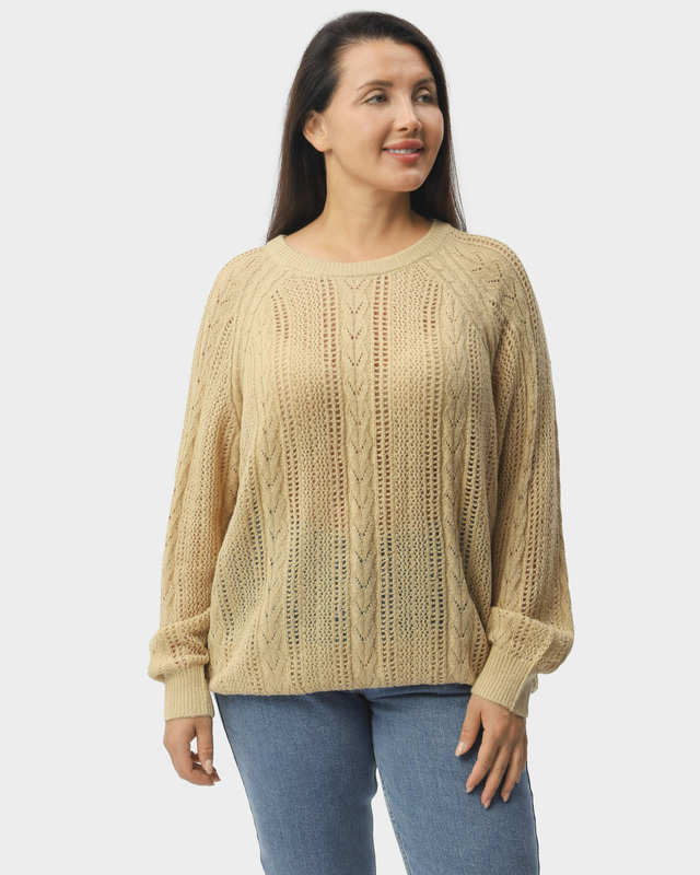 Пуловер ажурной вязки с шерстью в составе