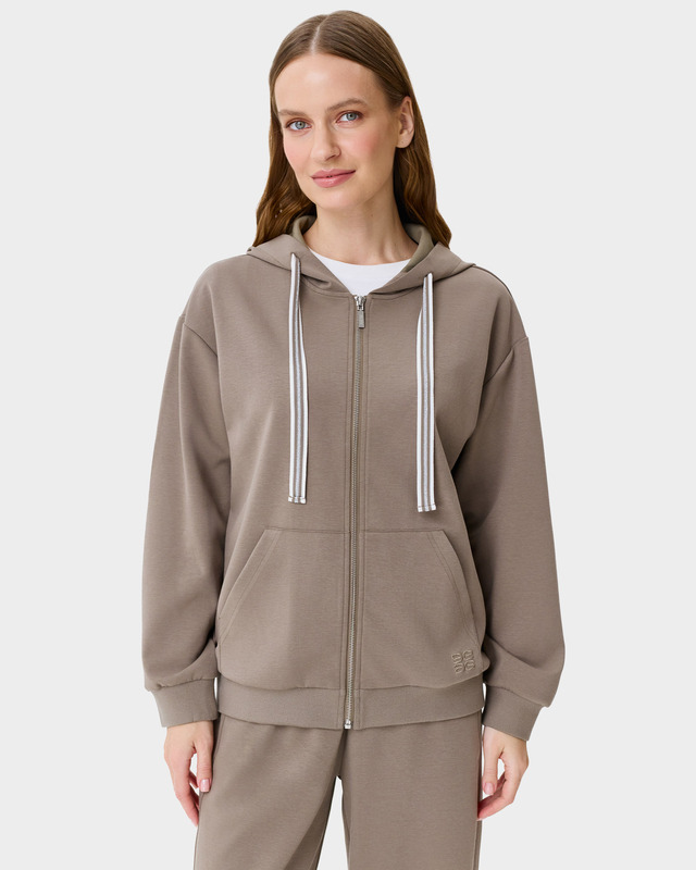 Толстовка свободного силуэта с капюшоном и застежкой на молнию