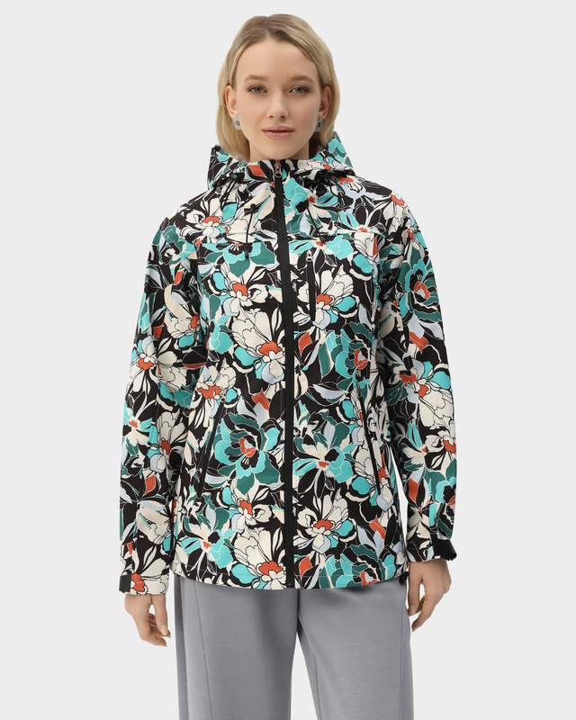Ветровка из ткани с водоотталкивающей пропиткой и с цветочным принтом