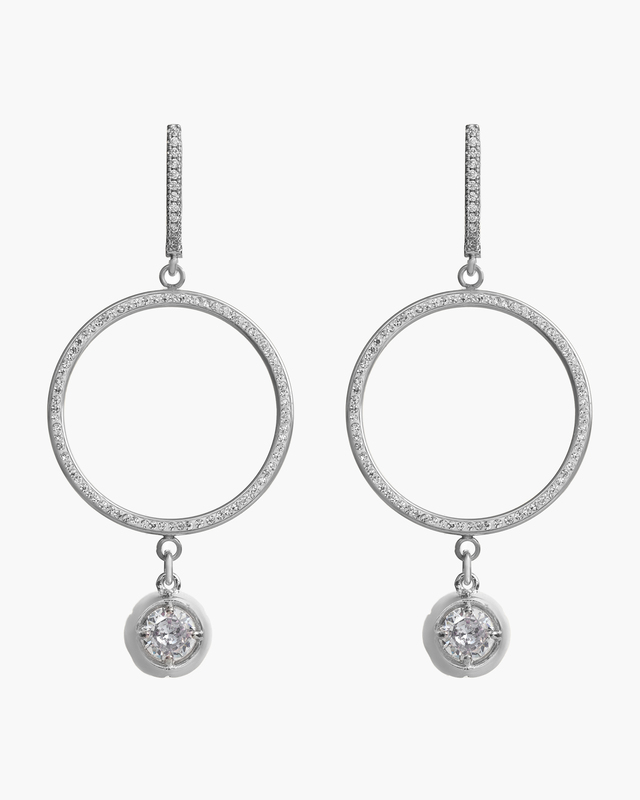 Серьги с крупным фианитом