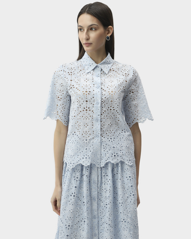 Рубашка из хлопка с ажурной вышивкой ришелье