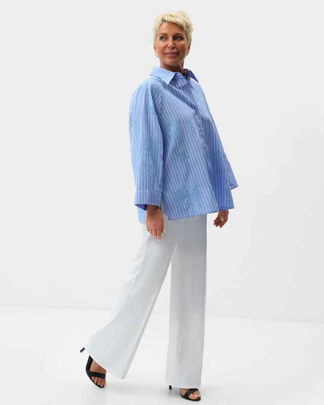 Брюки прямого кроя из эластичного хлопкового денима