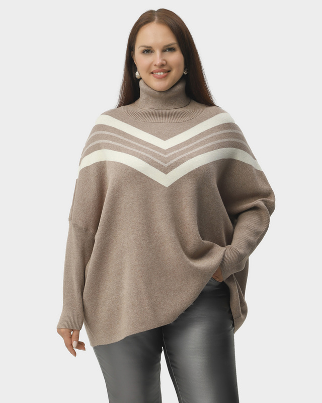 Свитер свободного кроя с акцентным геометрическим рисунком