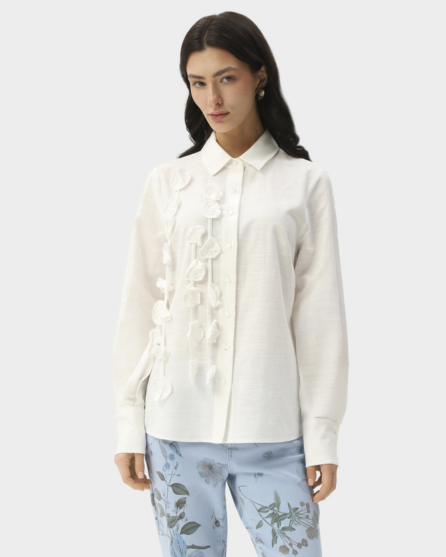 Рубашка из смеси хлопка и вискозы с цветочным дизайном 7990₽