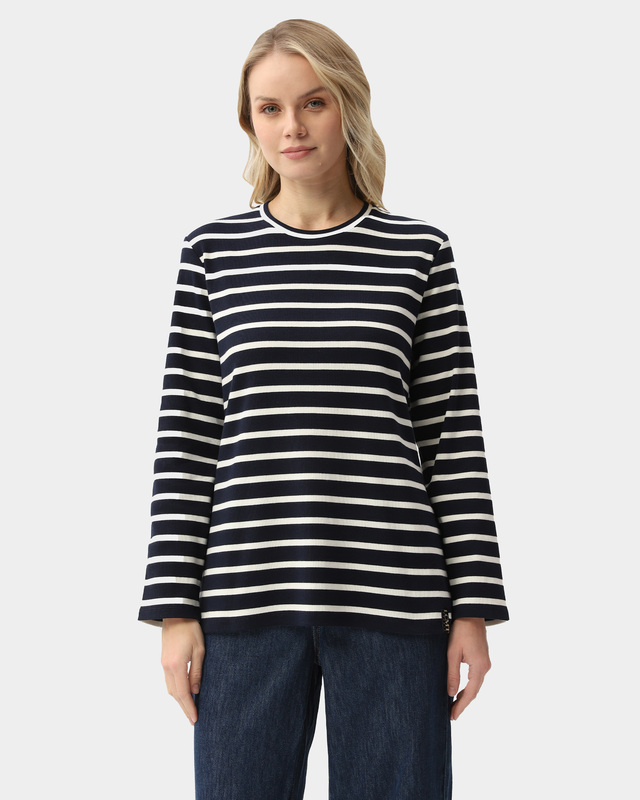 Лонгслив с длинными рукавами из хлопкового трикотажа в рубчик