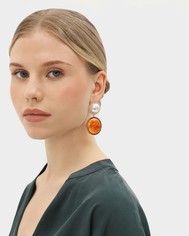 Серьги из искусственного жемчуга и подвески-кабошона