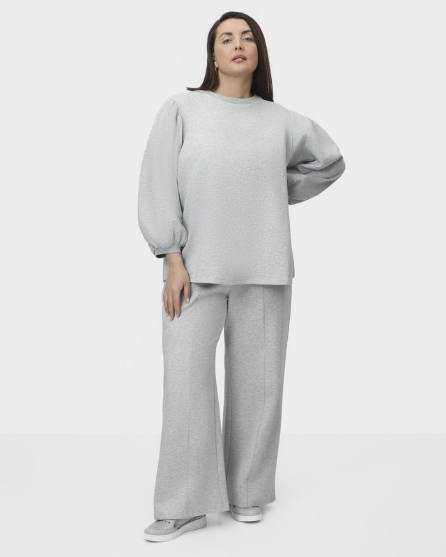 Брюки прямого кроя с резинкой в поясе