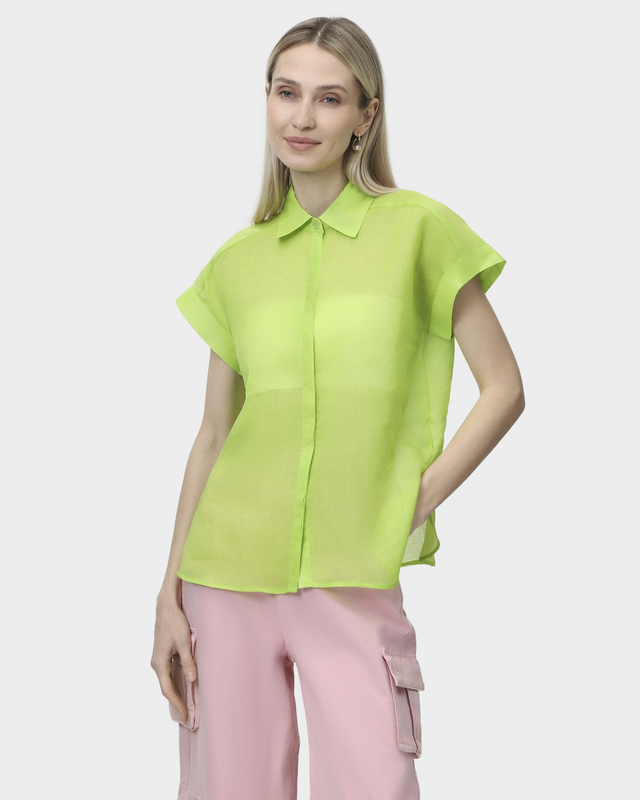 Блузка из рами с короткими рукавами 5990₽