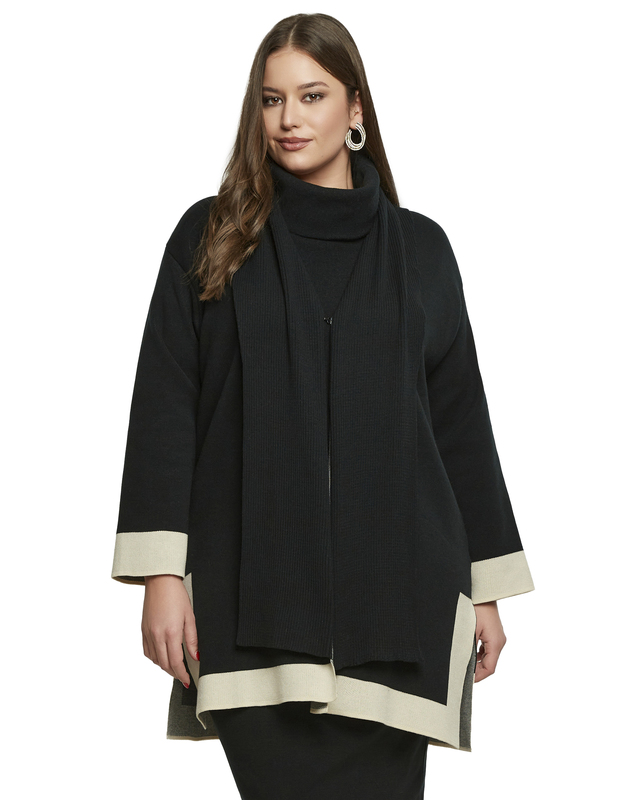 Удлиненный кардиган с широкими шалевыми лацканами