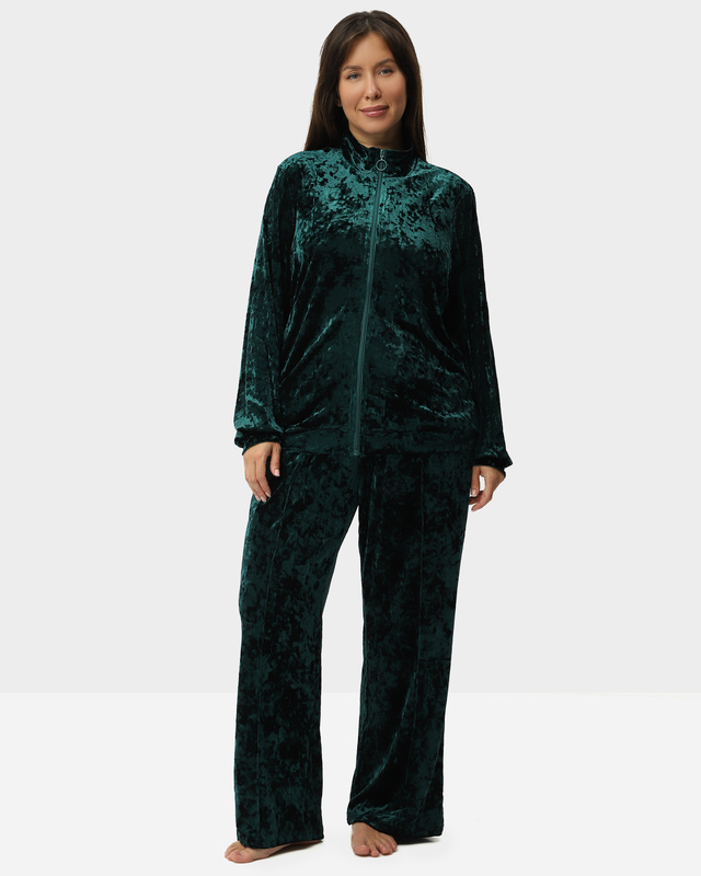 Велюровые брюки прямого кроя