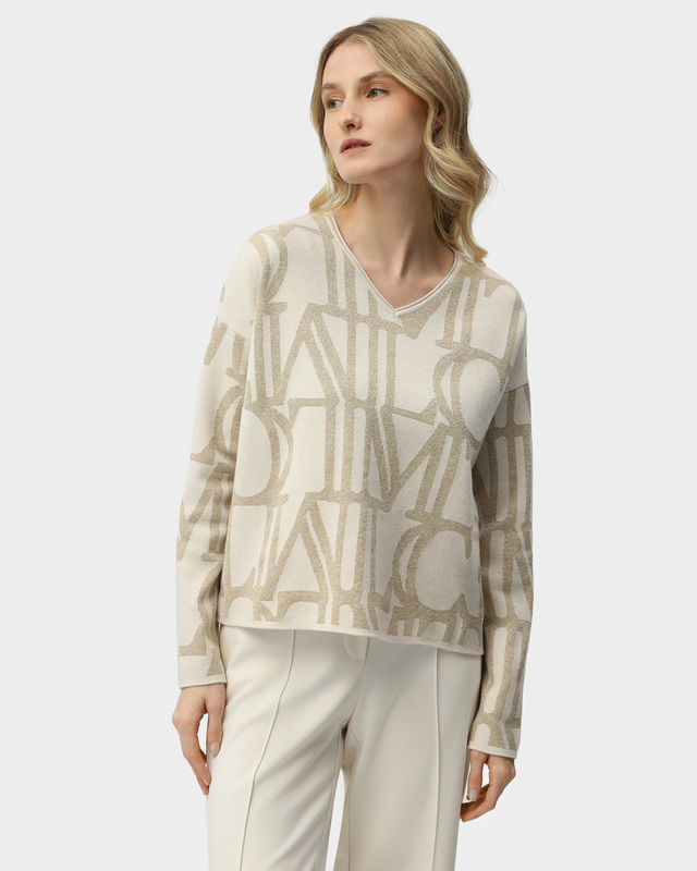 Пуловер из мягкого трикотажа с жаккардовым узором с люрексом