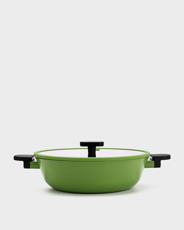 Жаровня Ortus Green со стеклянной крышкой, 28 см, 3,7 л, индукция