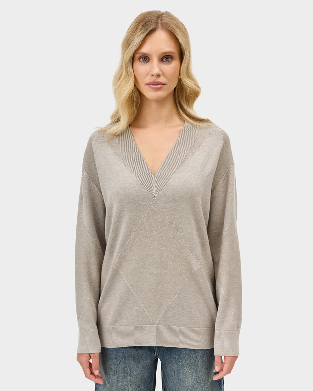 Джемпер с микропайетками с шерстью и вискозой в составе