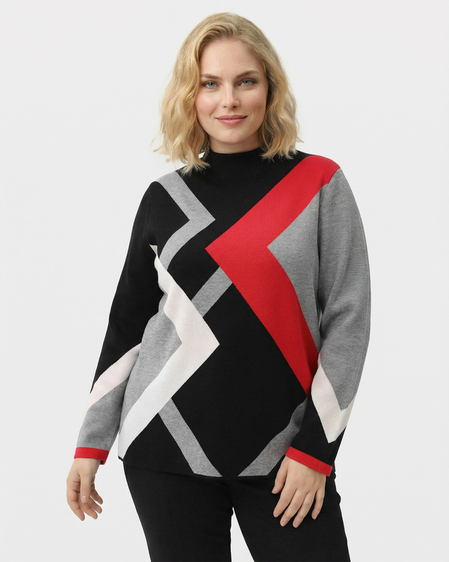 Пуловер плотной жаккардовой вязки