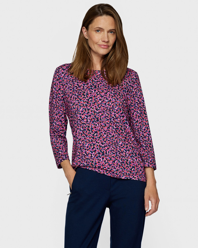 Блузка из эластичной вискозы с принтом