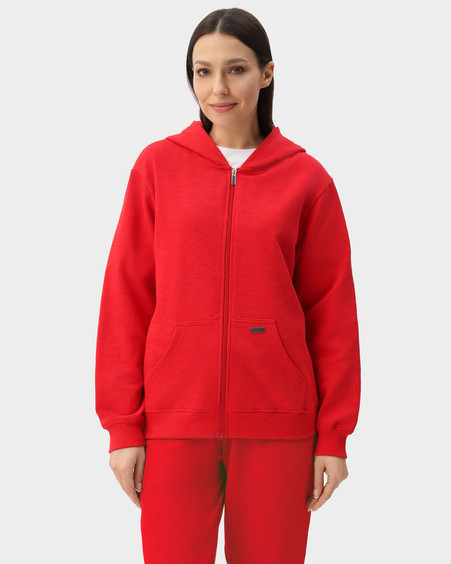 Толстовка из хлопкового футера с объемным капюшоном