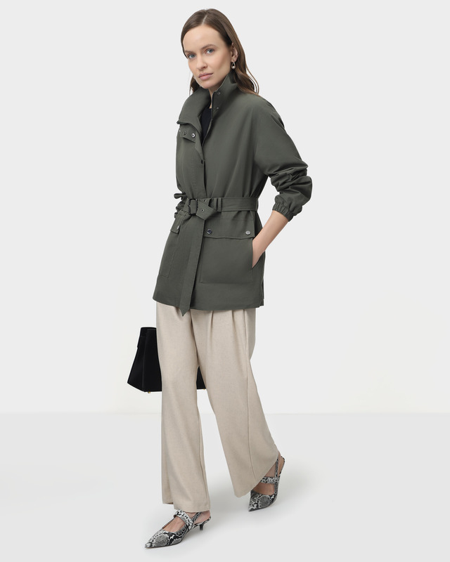 Куртка прямого кроя с накладными карманами