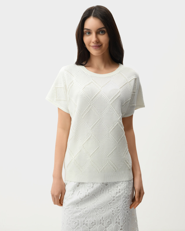 Ажурный пуловер свободного кроя