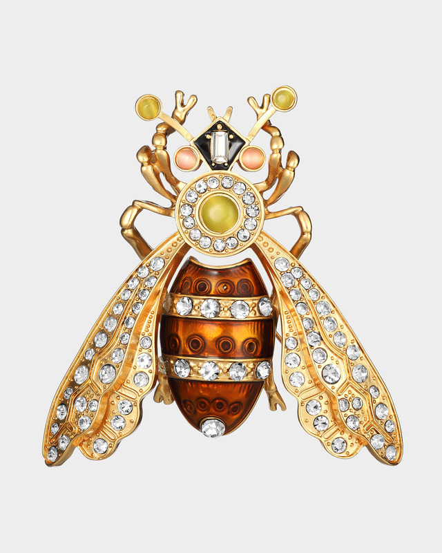 Брошь с кристаллом и жемчугом