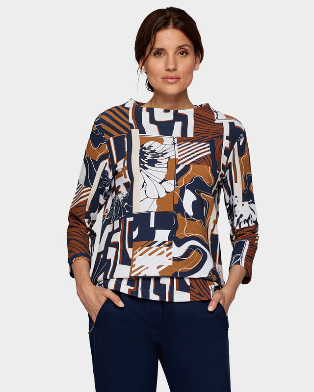 Пуловер из жаккардовой ткани с абстрактным принтом