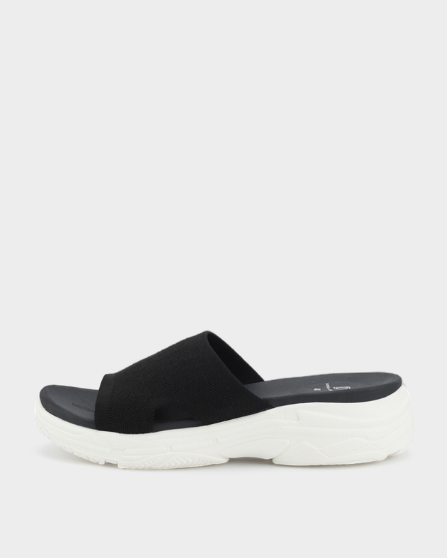 Мюли из эластичного текстиля с фактурной платформой