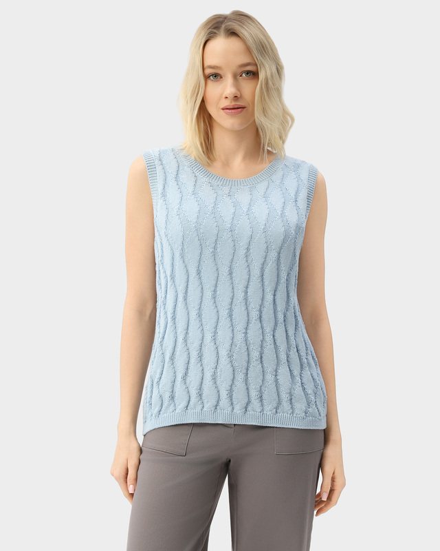 Трикотажный топ с вязаным фактурным узором