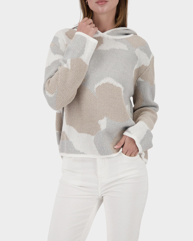 Пуловер с жаккардовым узором в виде облаков
