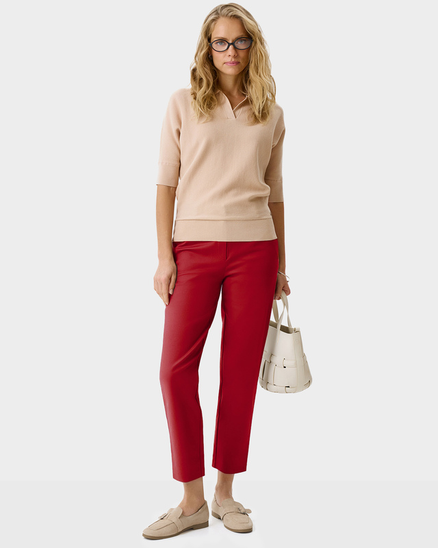 Укороченные хлопковые брюки прямого силуэта