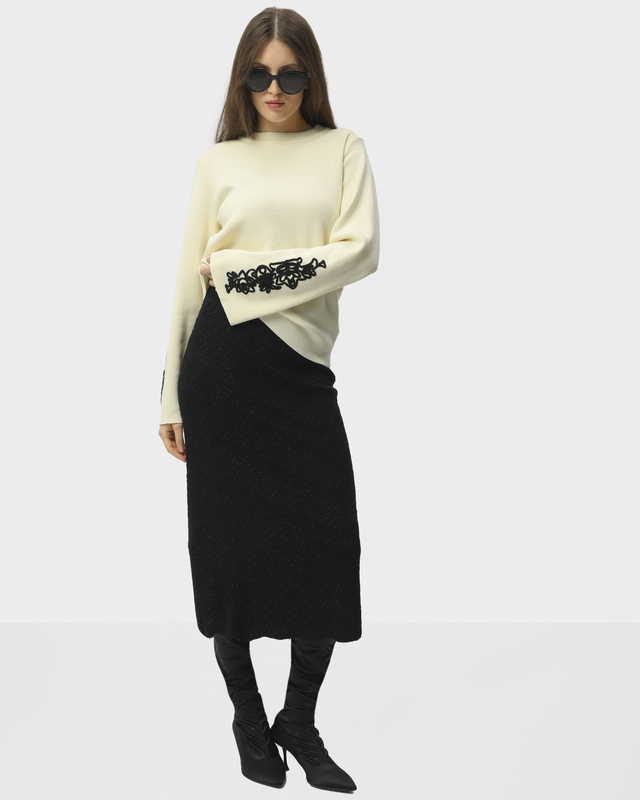 Юбка с рельефным узором с шерстью и люрексом в составе