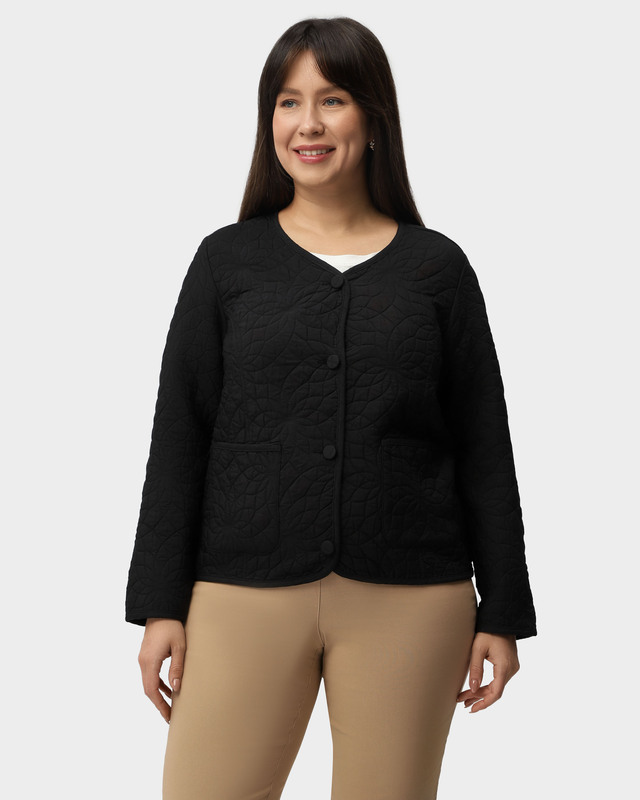 Стеганая куртка с рельефными швами на полочке