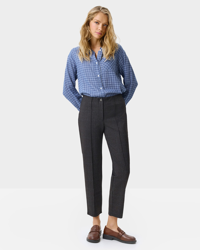 Зауженные брюки из плотного джерси в клетку