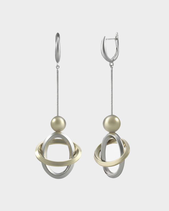 Серьги в виде переплетенных колец