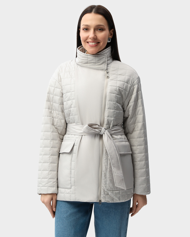 Стеганая куртка из водоотталкивающего материала с воротником-стойкой