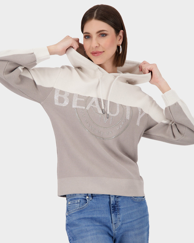 Хлопковая толстовка с капюшоном и декором стразами