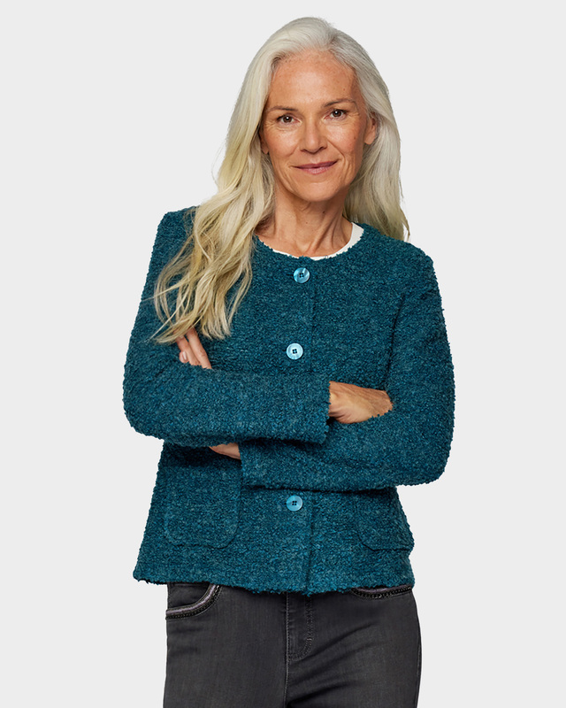 Жакет из фактурного букле с добавлением шерсти