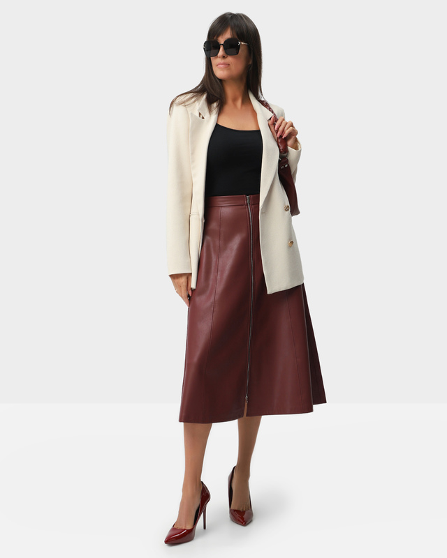 Юбка миди из экокожи