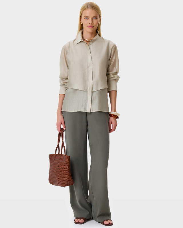 Брюки прямого кроя с эластичным поясом