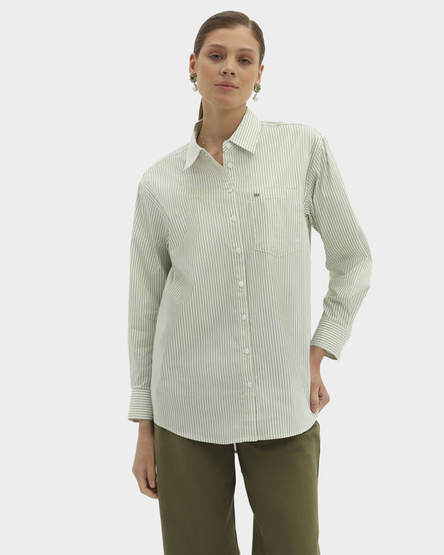 Рубашка прямого кроя в полоску